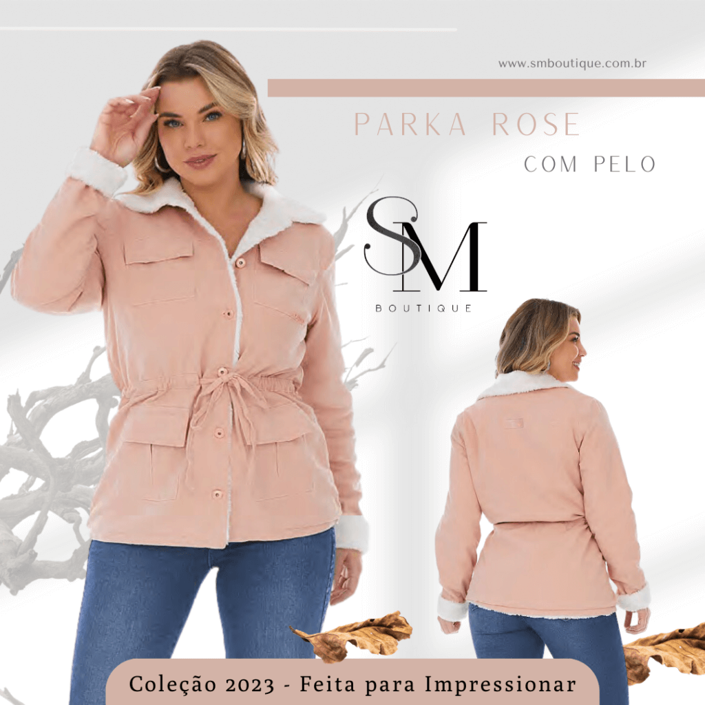 Parka Feminina Rose Claro